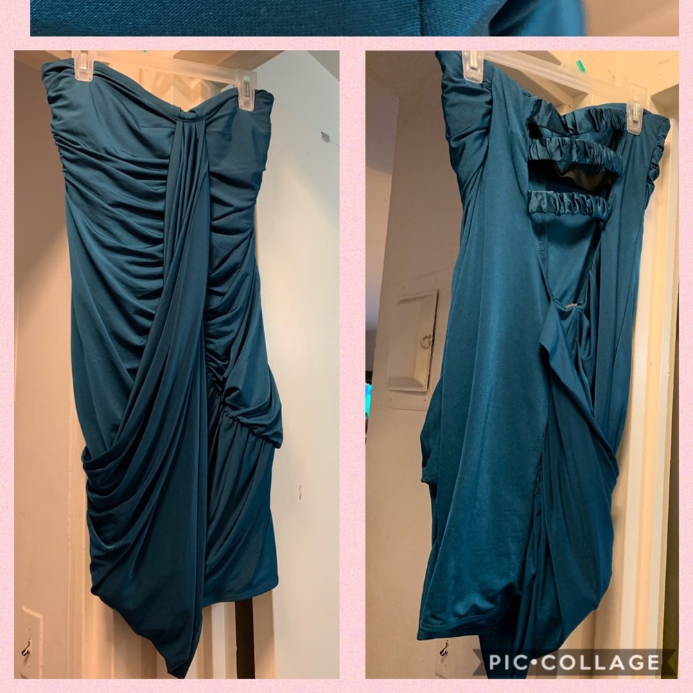 Teal tube top dress